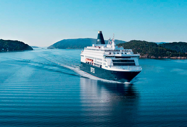 Navio DFDS Europe Cruises, que faz a travessia Copanhage a Oslo pelos mares nórdicos.